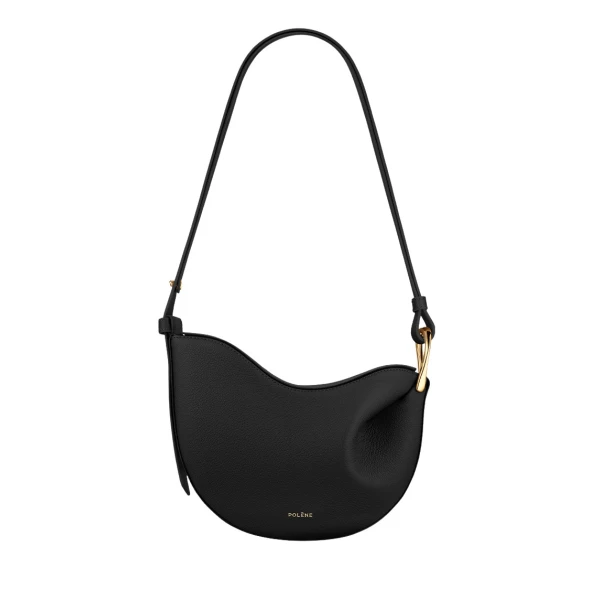 Polène Tonca - Textured Black in Black Tonca - Textured Black in Black - Shoulder & Crossbody Bags - Parisian Luxury Leather Bag at Luxury Shoes 