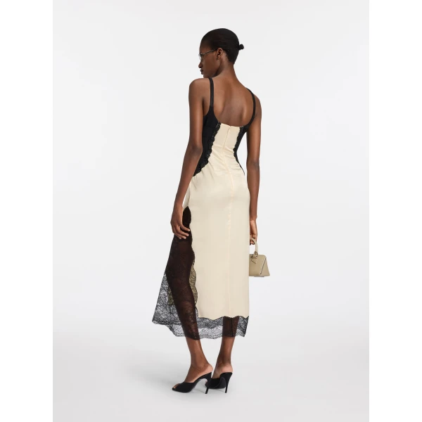 Attico black and ivory dress