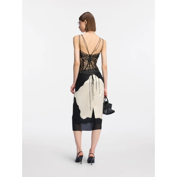 Attico black and ivory skirt