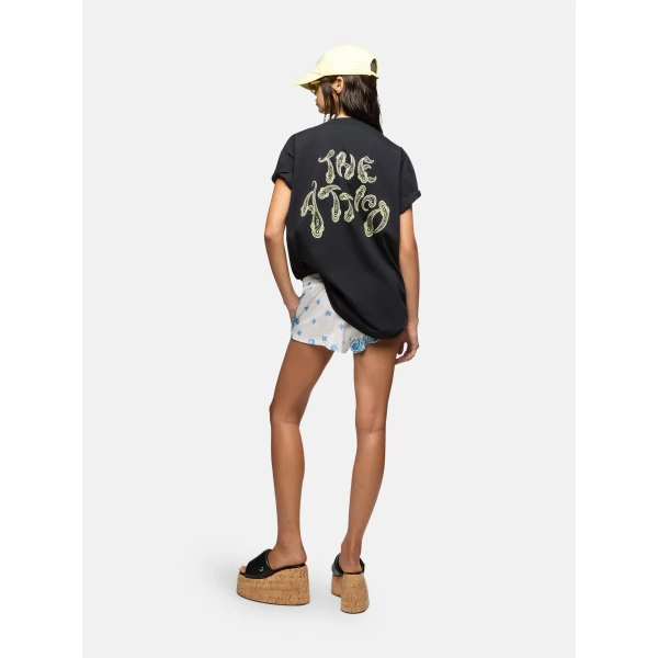 Attico black and pale yellow top