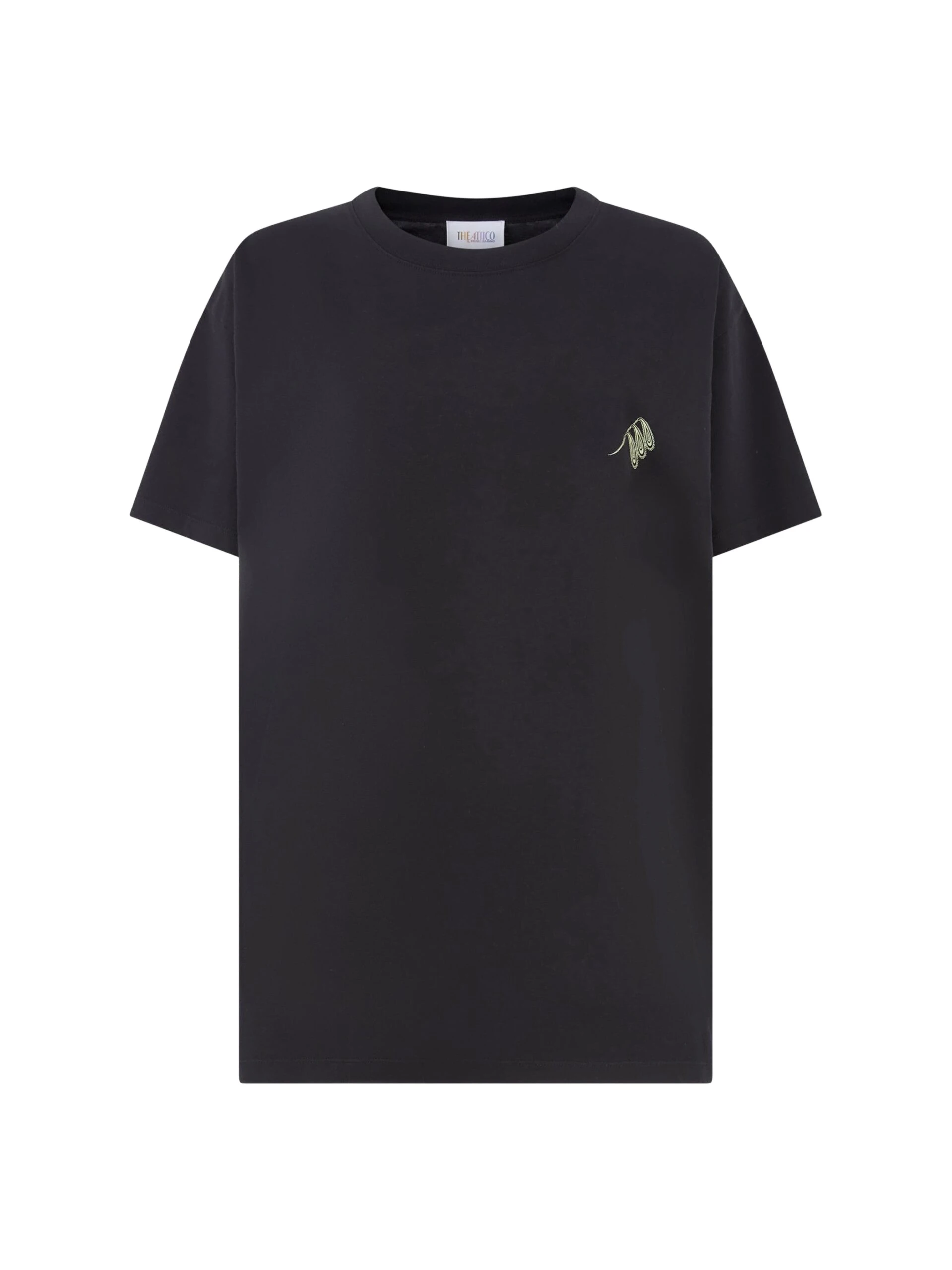 Black-and-pale-yellow-t-shirt-The-Attico-Tops-scaled13797_nobg The Attico top