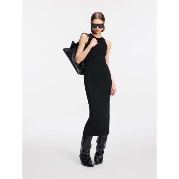 Black midi dress