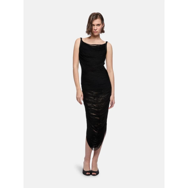 Black midi dress
