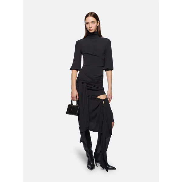 Black midi skirt