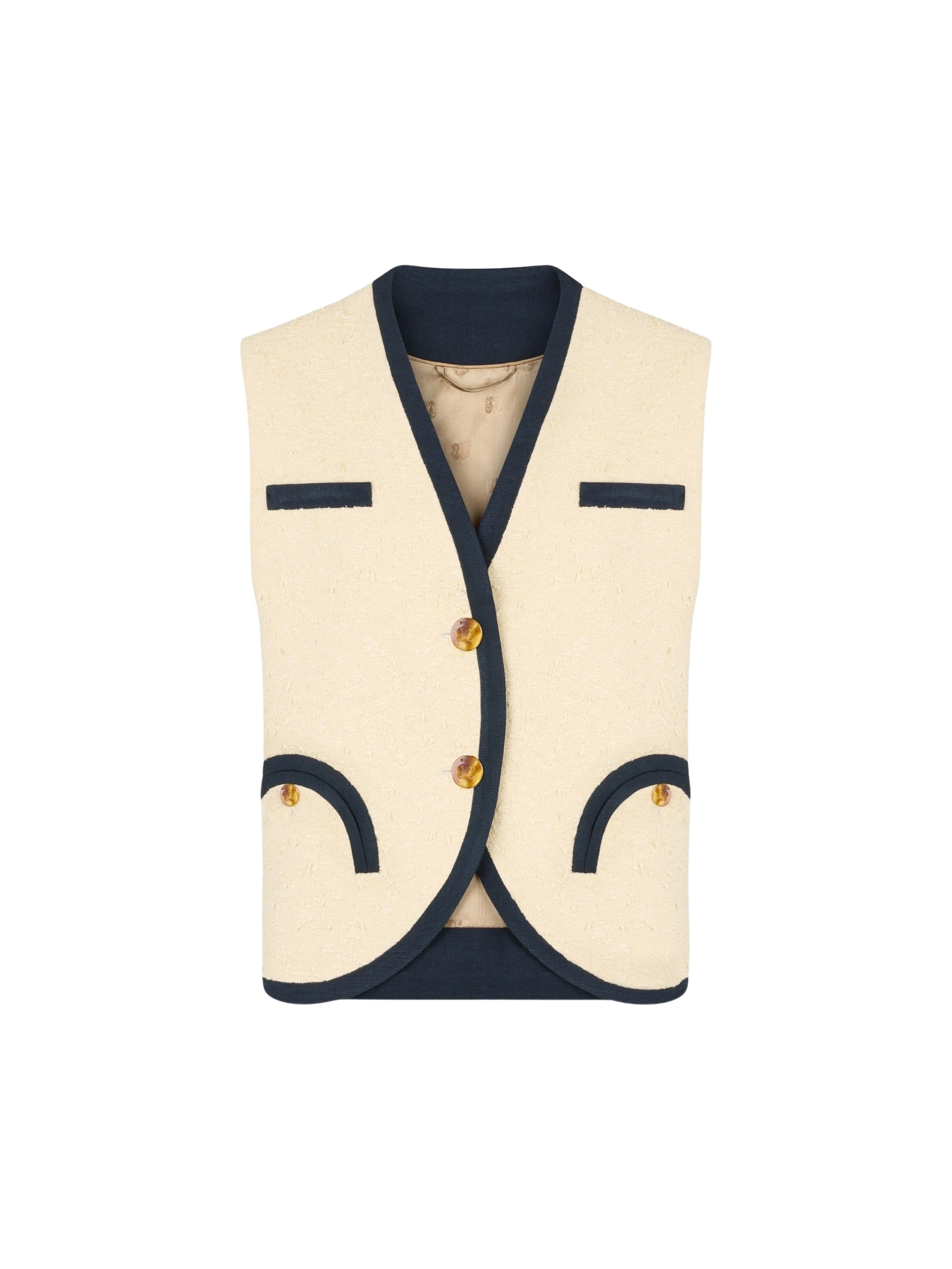 Blaze-Milano-Blaze-Milano-Gliss-Gilet-in-Orinda-Butter62256_nobg blazé milano gliss gilet in orinda butter