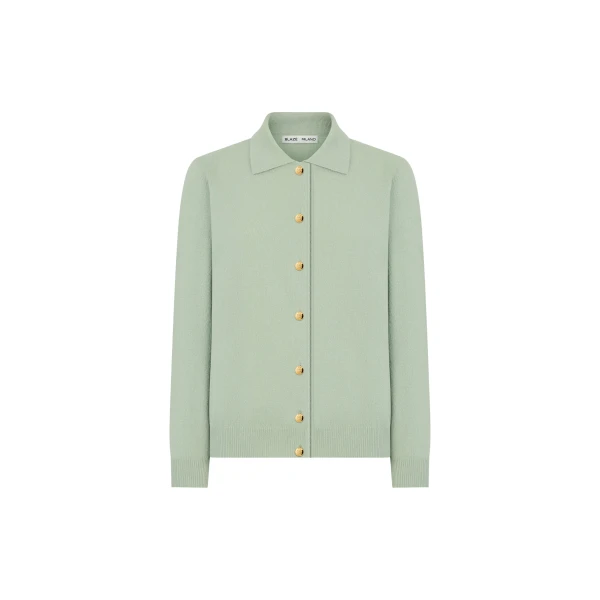blazé milano highland ines polo cardigan in highland sugar