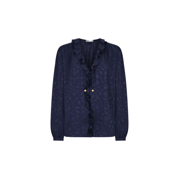 blazé milano leafy shirt in seahorses deep blue