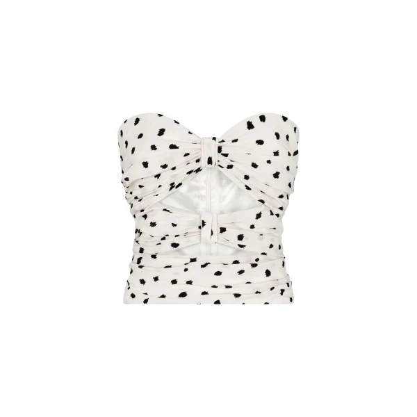 blazé milano long eva top in mariquita pois white