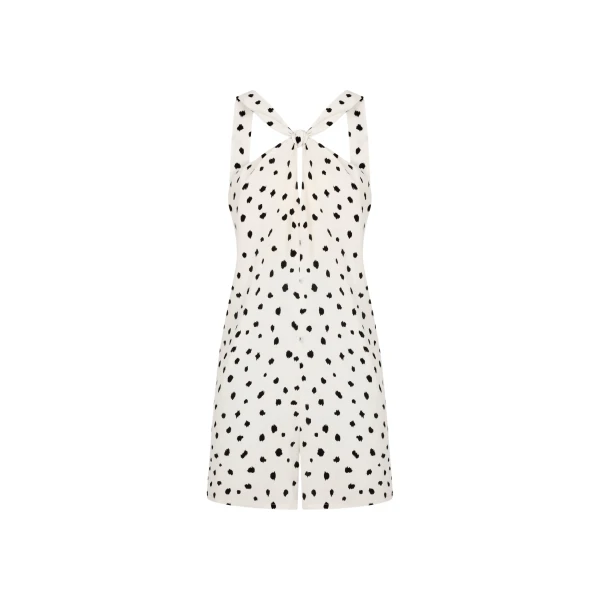 blazé milano meeki jumpsuit in mariquita pois white