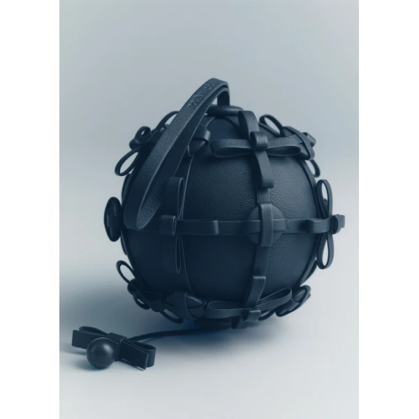 Polène Button Bow Sphere in Ink Button Bow Sphere in Ink - Clutch Bags - Parisian Luxury Leather Bag at Luxury Shoes 