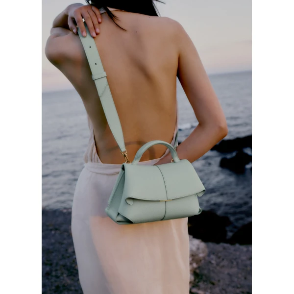 Polène Mokki Mini in Sea Foam Mokki Mini in Sea Foam - Mini Bags - Parisian Luxury Leather Bag at Luxury Shoes 
