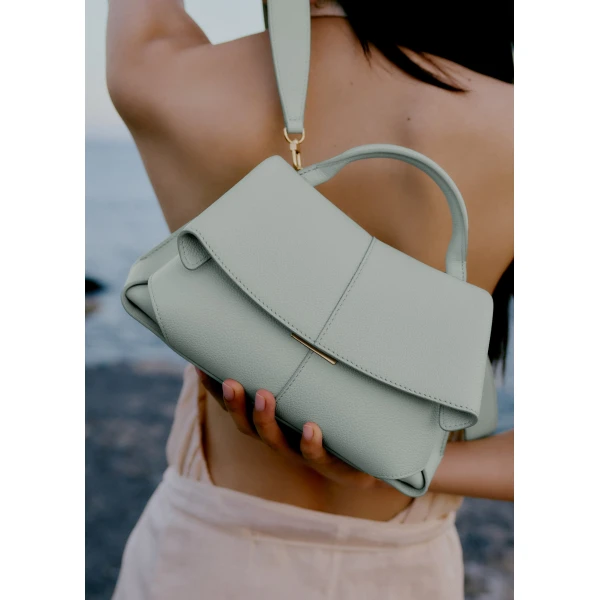 Polène Mokki Mini in Sea Foam Mokki Mini in Sea Foam - Mini Bags - Parisian Luxury Leather Bag at Luxury Shoes 
