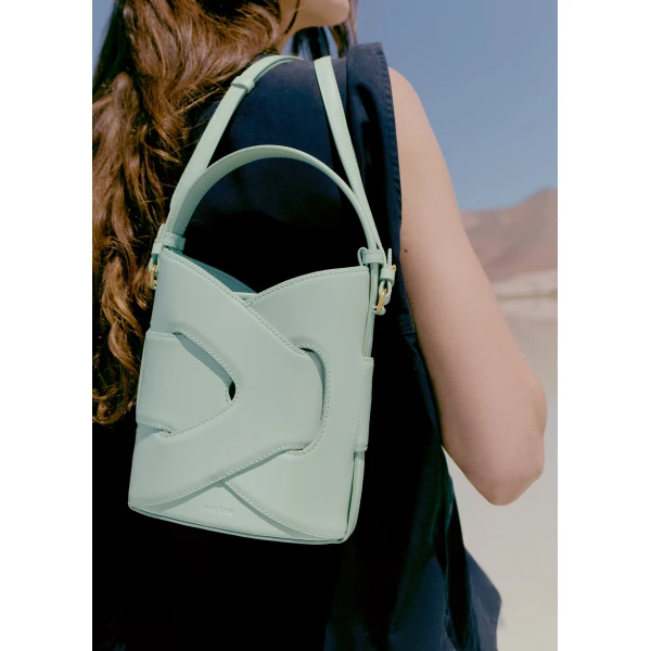 Polène Nodde Seau in Sea Foam Nodde Seau in Sea Foam - Bucket Bags - Parisian Luxury Leather Bag at Luxury Shoes 