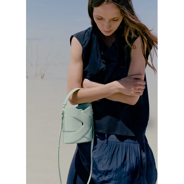Polène Nodde Seau in Sea Foam Nodde Seau in Sea Foam - Bucket Bags - Parisian Luxury Leather Bag at Luxury Shoes 