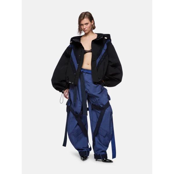 Blue and black bomber