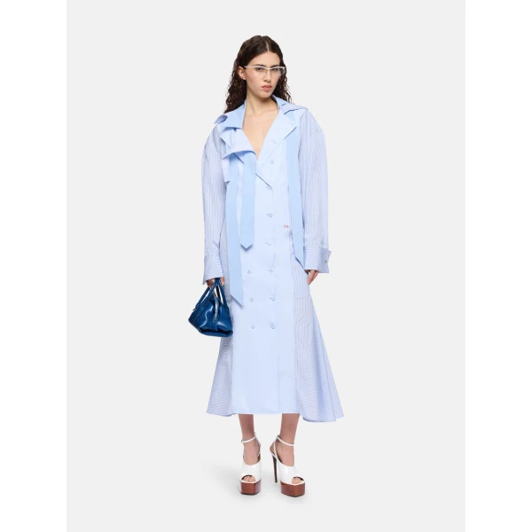 Blue midi shirt dress
