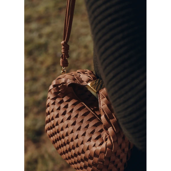 Polène Béri in Onda Cognac Béri in Onda Cognac - Shoulder & Crossbody Bags - Parisian Luxury Leather Bag at Luxury Shoes 