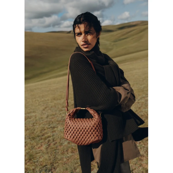 Polène Béri in Onda Cognac Béri in Onda Cognac - Shoulder & Crossbody Bags - Parisian Luxury Leather Bag at Luxury Shoes 