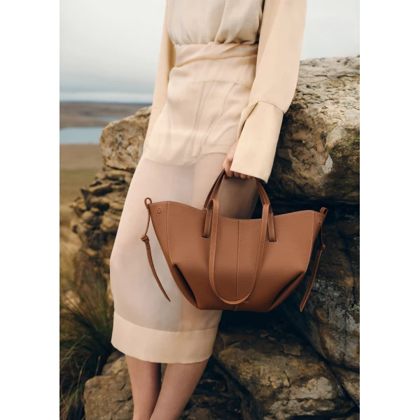Polène Cyme Mini in Camel Cyme Mini in Camel - Mini Bags - Parisian Luxury Leather Bag at Luxury Shoes 