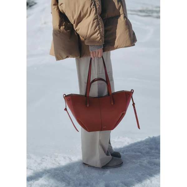 Polène Cyme Mini in Red Clay Cyme Mini in Red Clay - Mini Bags - Parisian Luxury Leather Bag at Luxury Shoes 