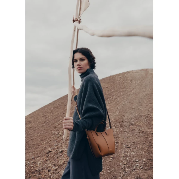 Polène Cyme Tote Nano in Camel Cyme Tote Nano in Camel - Mini Bags - Parisian Luxury Leather Bag at Luxury Shoes 