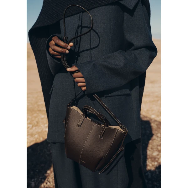 Polène Cyme Tote Nano in Ebony Cyme Tote Nano in Ebony - Mini Bags - Parisian Luxury Leather Bag at Luxury Shoes 