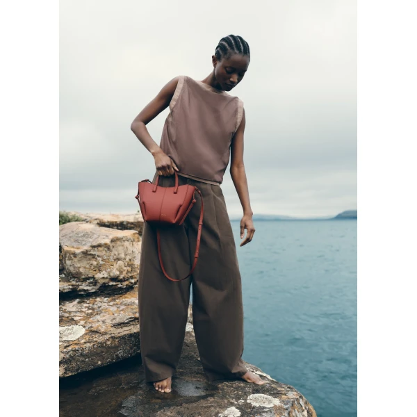 Polène Cyme Tote Nano in Terracotta Cyme Tote Nano in Terracotta - Mini Bags - Parisian Luxury Leather Bag at Luxury Shoes 