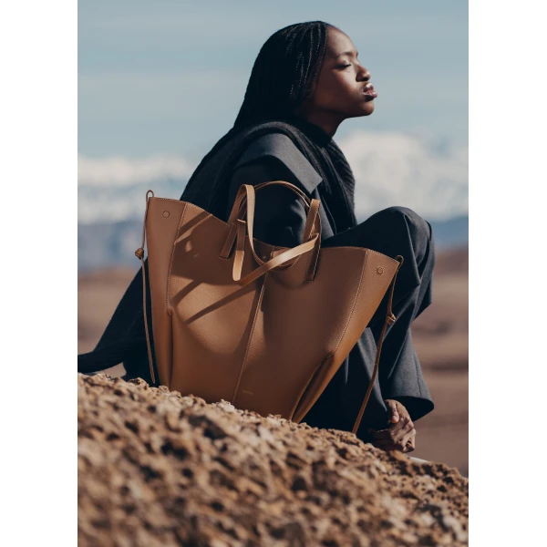 Polène Cyme Tote in Camel Cyme Tote in Camel - Totes & Top-Handle Bags - Parisian Luxury Leather Bag at Luxury Shoes 