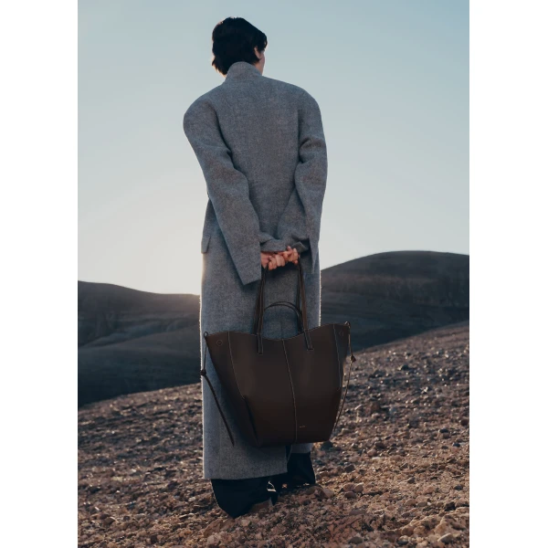 Polène Cyme Tote in Ebony Cyme Tote in Ebony - Totes & Top-Handle Bags - Parisian Luxury Leather Bag at Luxury Shoes 