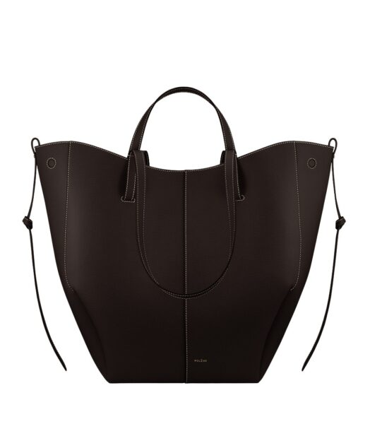 Polène Cyme Tote in Ebony Cyme Tote in Ebony - Totes & Top-Handle Bags - Parisian Luxury Leather Bag at Luxury Shoes 