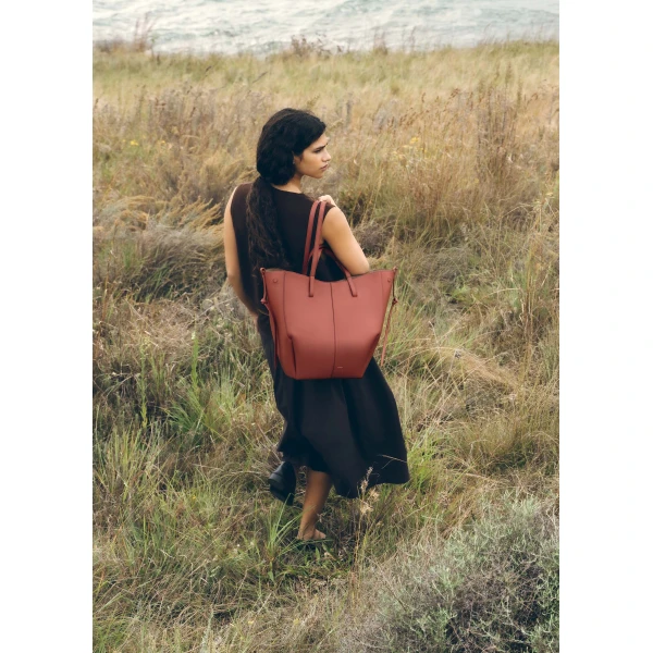Polène Cyme Tote in Terracotta Cyme Tote in Terracotta - Totes & Top-Handle Bags - Parisian Luxury Leather Bag at Luxury Shoes 