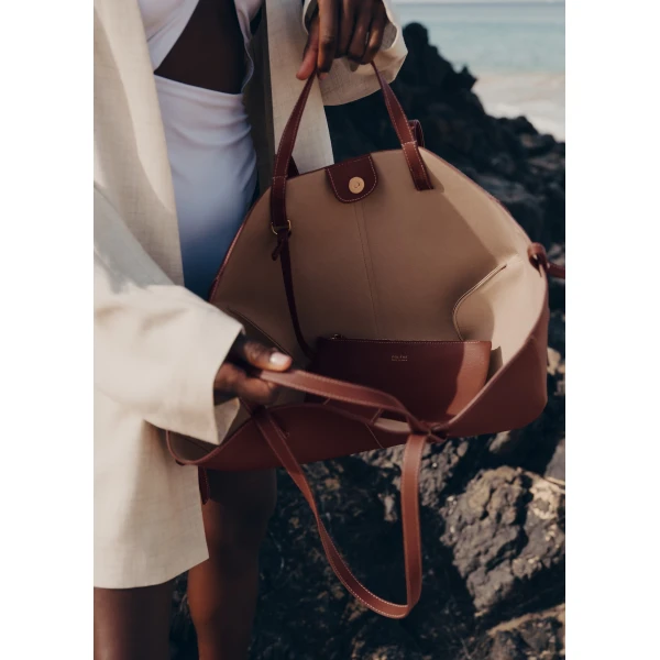 Polène Cyme in Cognac Cyme in Cognac - Totes & Top-Handle Bags - Parisian Luxury Leather Bag at Luxury Shoes 