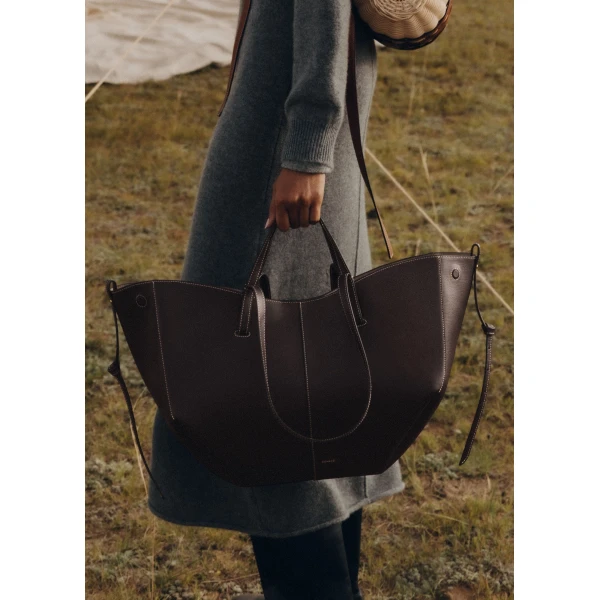 Polène Cyme in Ebony Cyme in Ebony - Totes & Top-Handle Bags - Parisian Luxury Leather Bag at Luxury Shoes 