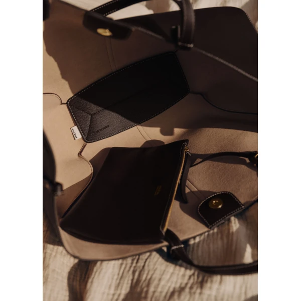 Polène Cyme in Ebony Cyme in Ebony - Totes & Top-Handle Bags - Parisian Luxury Leather Bag at Luxury Shoes 