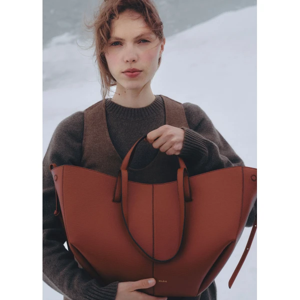 Polène Cyme in Red Clay Cyme in Red Clay - Totes & Top-Handle Bags - Parisian Luxury Leather Bag at Luxury Shoes 