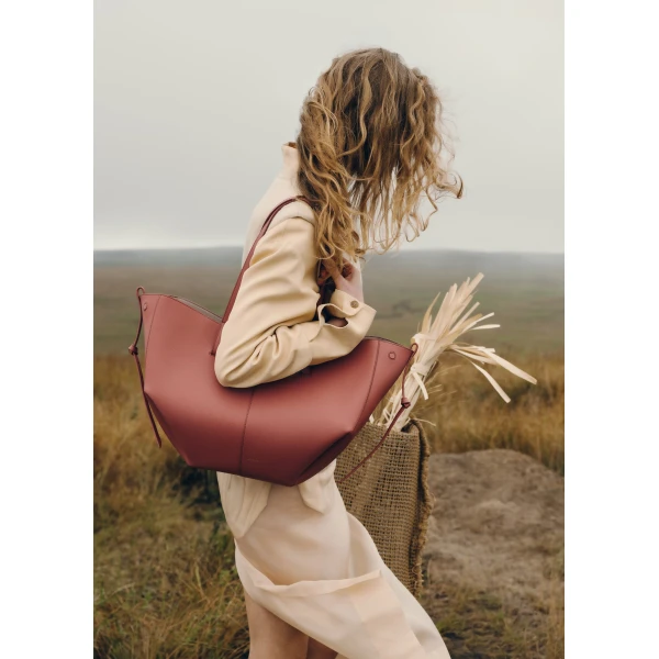 Polène Cyme in Terracotta Cyme in Terracotta - Totes & Top-Handle Bags - Parisian Luxury Leather Bag at Luxury Shoes 