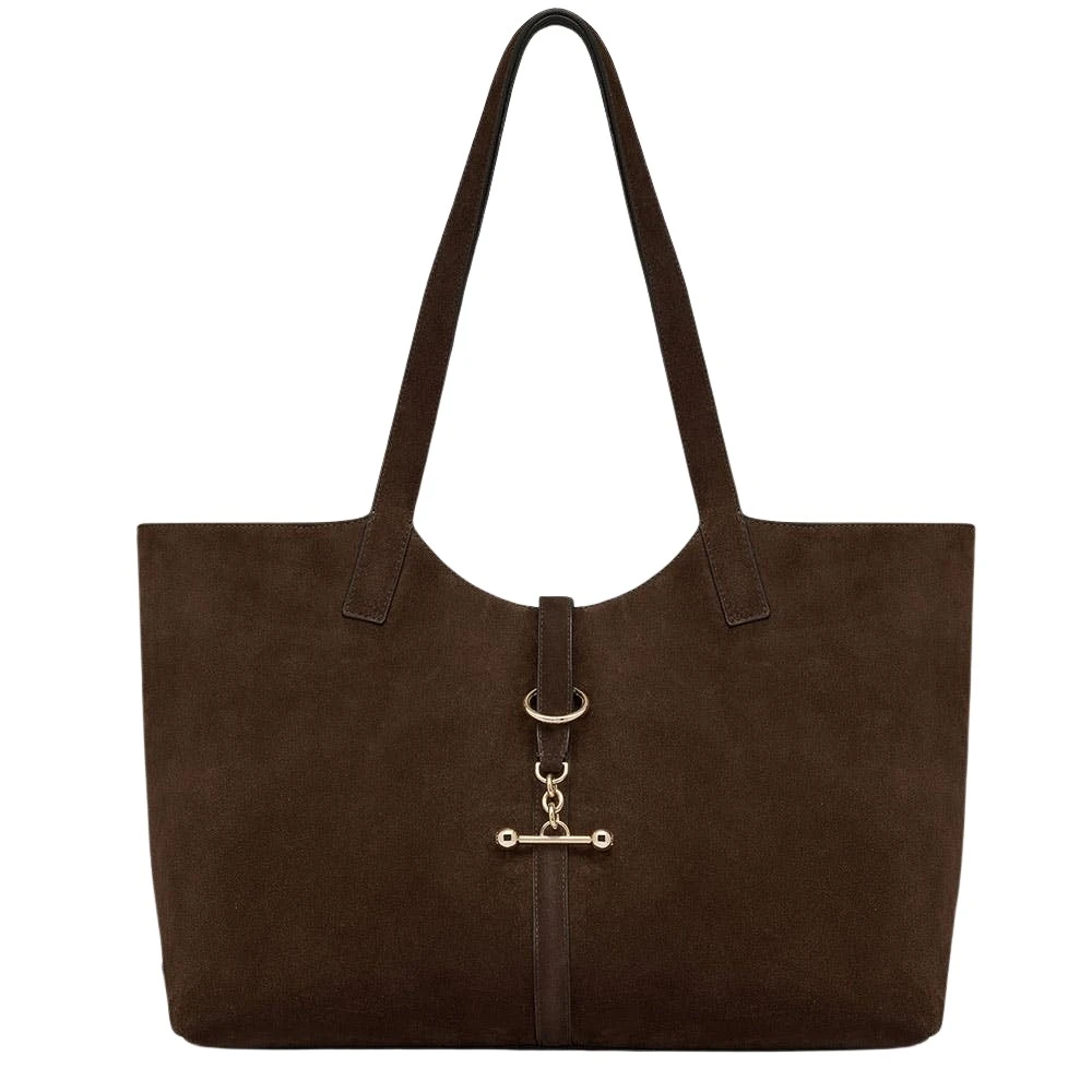 Brown-Kite-Tote-in-Suede-Chocolate86872_nobg Strathberry Kite Tote bag