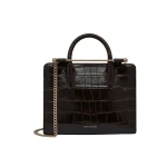 Brown-Mini-Tote-in-Croc-embossed-Leather-Mahogany28375_nobg Strathberry Mini Tote bag