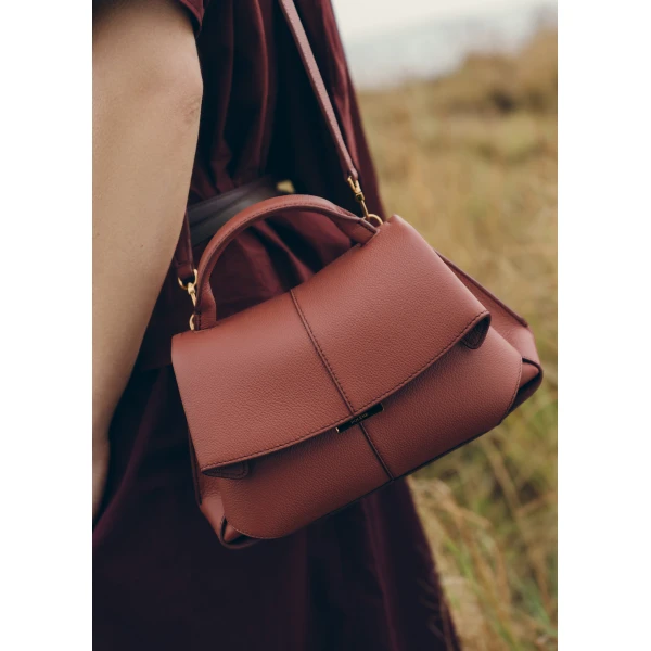 Polène Mokki Mini in Terracotta Mokki Mini in Terracotta - Mini Bags - Parisian Luxury Leather Bag at Luxury Shoes 