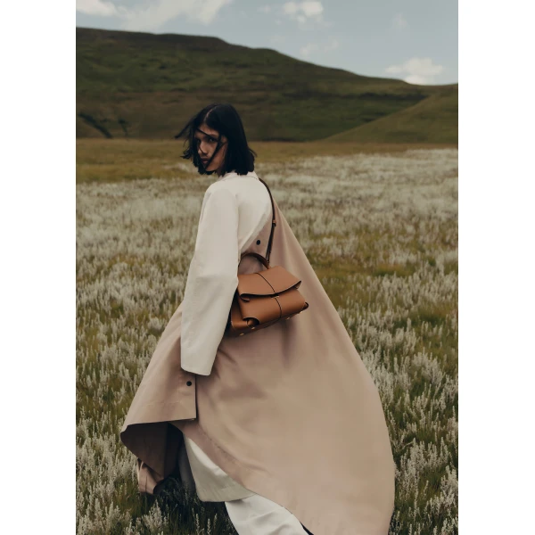 Polène Mokki in Camel Mokki in Camel - Shoulder & Crossbody Bags - Parisian Luxury Leather Bag at Luxury Shoes 