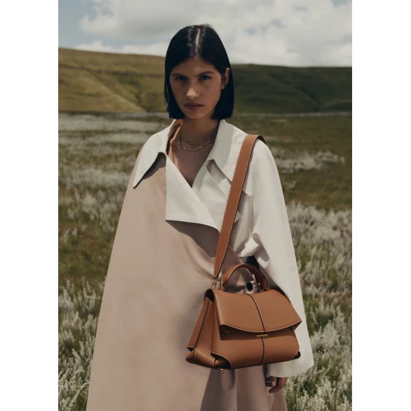 Polène Mokki in Camel Mokki in Camel - Shoulder & Crossbody Bags - Parisian Luxury Leather Bag at Luxury Shoes 