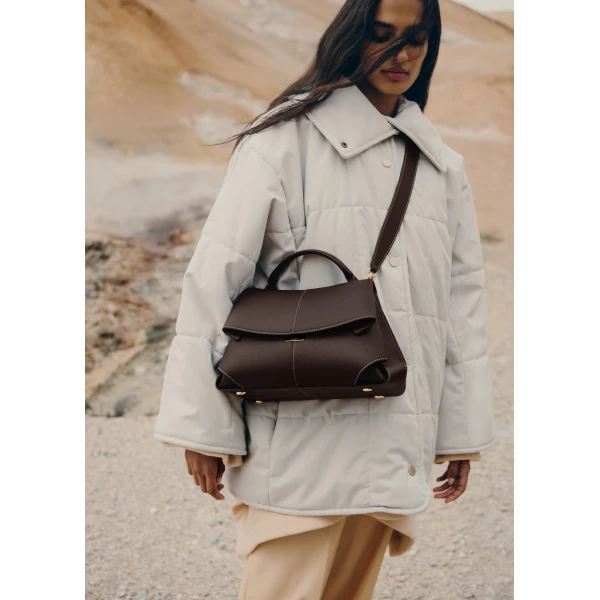 Polène Mokki in Ebony Mokki in Ebony - Shoulder & Crossbody Bags - Parisian Luxury Leather Bag at Luxury Shoes 