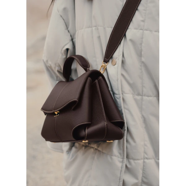 Polène Mokki in Ebony Mokki in Ebony - Shoulder & Crossbody Bags - Parisian Luxury Leather Bag at Luxury Shoes 