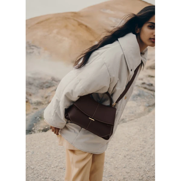 Polène Mokki in Ebony Mokki in Ebony - Shoulder & Crossbody Bags - Parisian Luxury Leather Bag at Luxury Shoes 