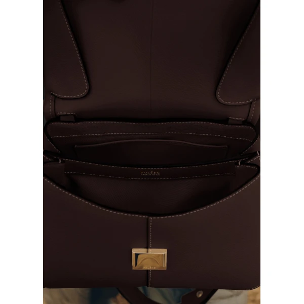 Polène Mokki in Ebony Mokki in Ebony - Shoulder & Crossbody Bags - Parisian Luxury Leather Bag at Luxury Shoes 