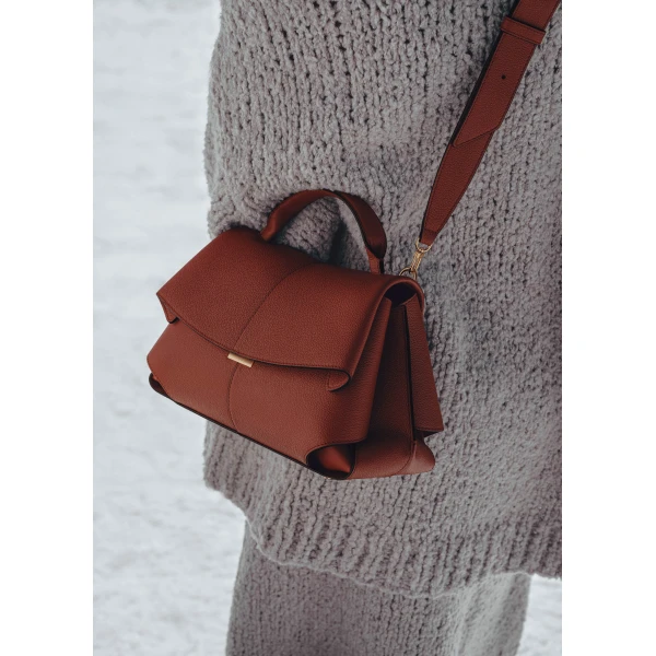 Polène Mokki in Red Clay Mokki in Red Clay - Shoulder & Crossbody Bags - Parisian Luxury Leather Bag at Luxury Shoes 