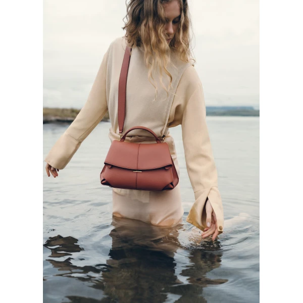 Polène Mokki in Terracotta Mokki in Terracotta - Shoulder & Crossbody Bags - Parisian Luxury Leather Bag at Luxury Shoes 
