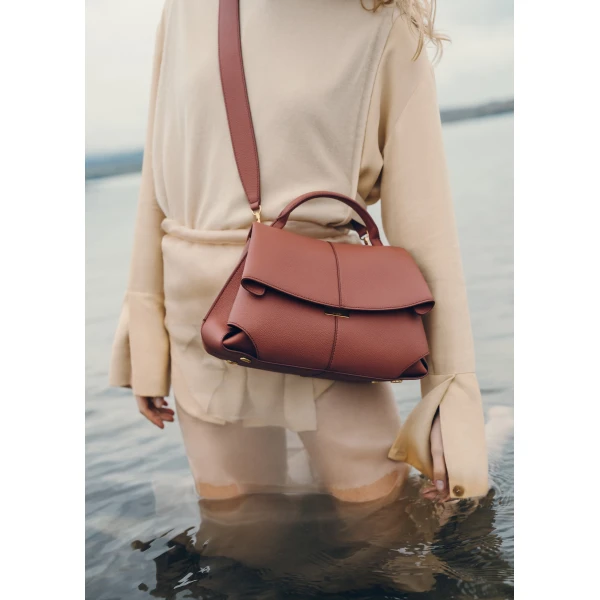 Polène Mokki in Terracotta Mokki in Terracotta - Shoulder & Crossbody Bags - Parisian Luxury Leather Bag at Luxury Shoes 
