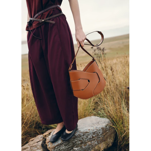 Polène Nodde Hobo in Cognac Nodde Hobo in Cognac - Shoulder & Crossbody Bags - Parisian Luxury Leather Bag at Luxury Shoes 