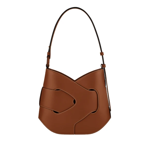 Polène Nodde Hobo in Cognac Nodde Hobo in Cognac - Shoulder & Crossbody Bags - Parisian Luxury Leather Bag at Luxury Shoes 
